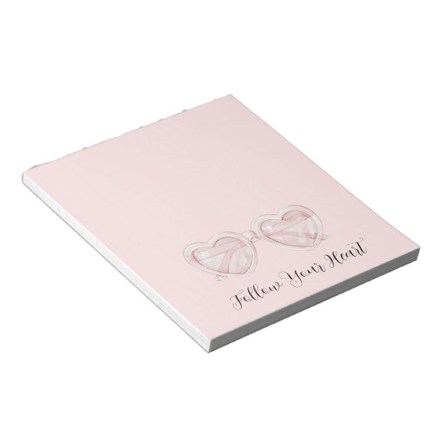 Bloc De Notas Gafas de sol Corazón Rosa Rojizo   (Lado Derecho)