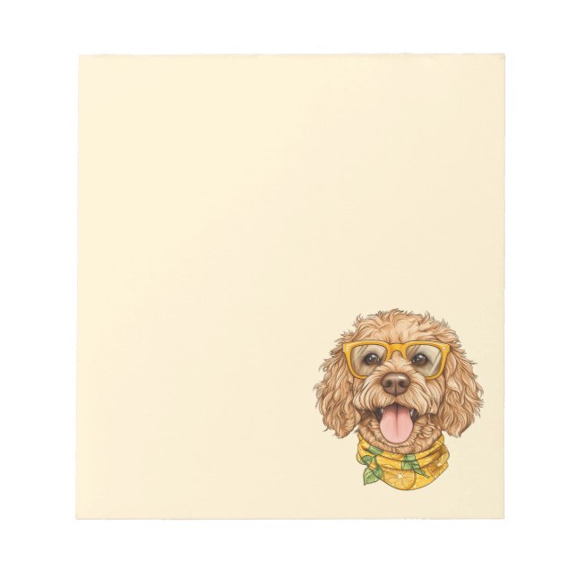 Bloc De Notas Gafas de sol para perros Goldendoodle lindos Naran (Frente)