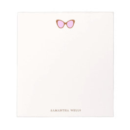 Bloc De Notas Gafas de sol Retro Rosa Personalizadas Gracias