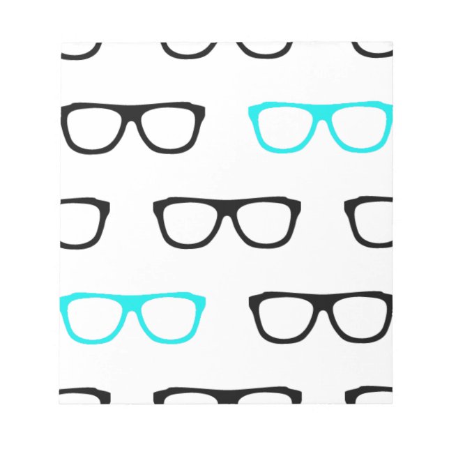 Bloc De Notas gafas geeky geek azul (Frente)