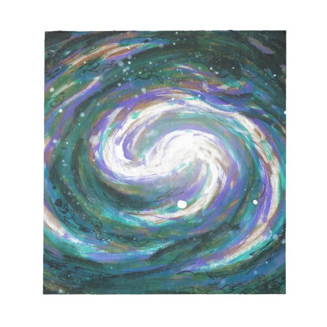 Bloc De Notas Galaxia esmeralda y púrpura (Frente)
