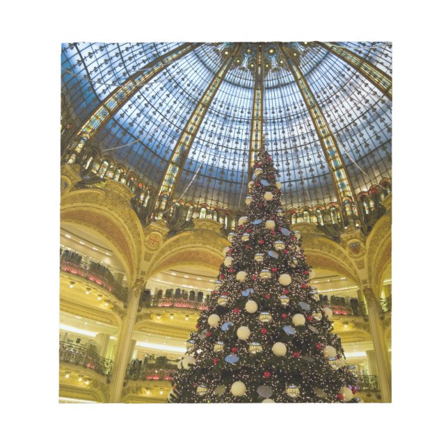 Bloc De Notas Galerías La Fayette en Navidades, París, Francia (Frente)