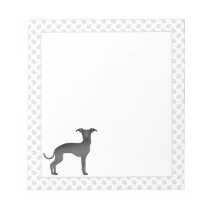 Bloc De Notas Galgo italiano negro de dibujos animados lindo con