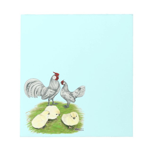 Bloc De Notas Gallinas Rosecomb y pollitos (Frente)