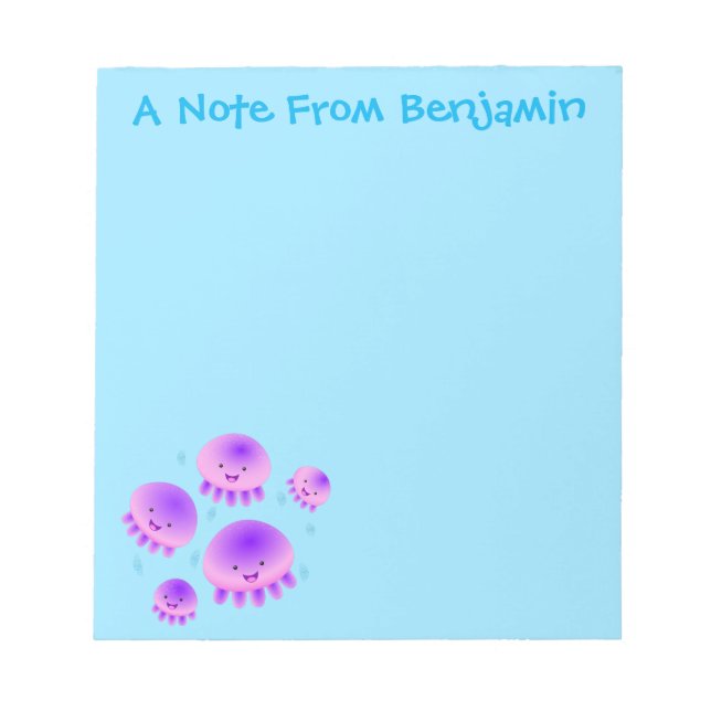 Bloc De Notas Gallito rosa morado kawaii personalizado (Frente)