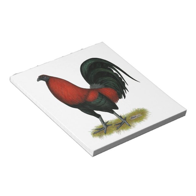 Bloc De Notas Gallo Rojo Negro BB Juego Americano (Lado Derecho)