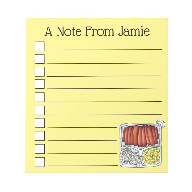 Bloc De Notas Gastronomía hawaiana Placa Almuerzo Arroz Macaroni (Frente)