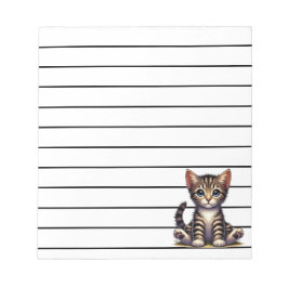 Bloc De Notas Gatito Adorable De Tabby Con Ojos Azules