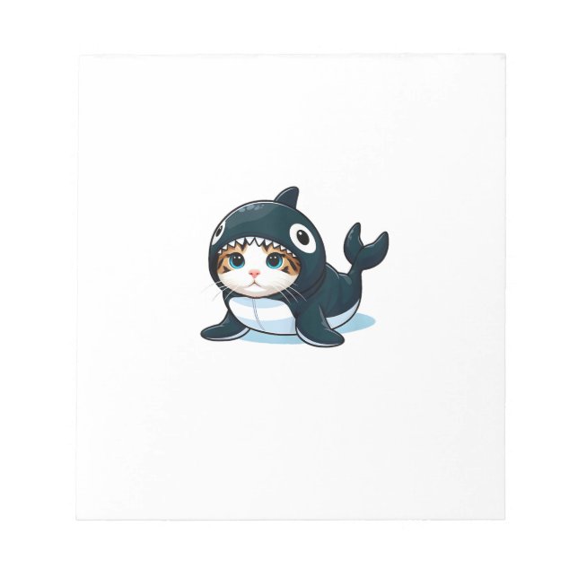 Bloc De Notas Gatito con camiseta de traje de orca (Frente)