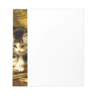 Bloc De Notas Gatito con pintura y brochas