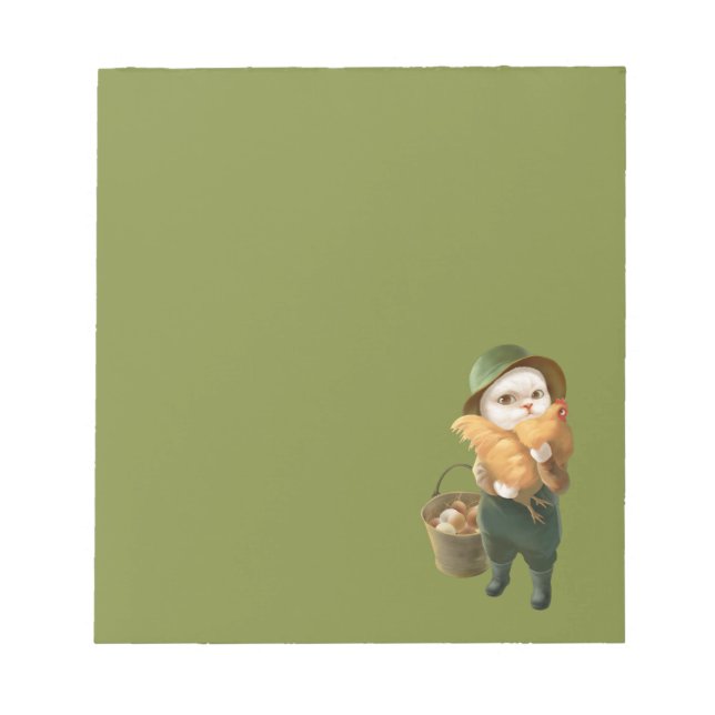 Bloc De Notas Gato Adorable con Hen en la Granja (Frente)