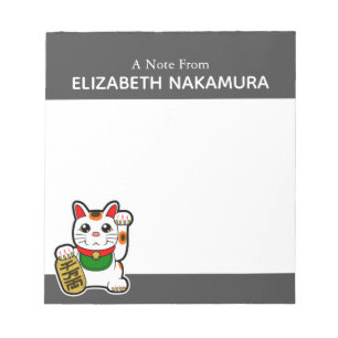 Bloc De Notas Gato afortunado personalizado