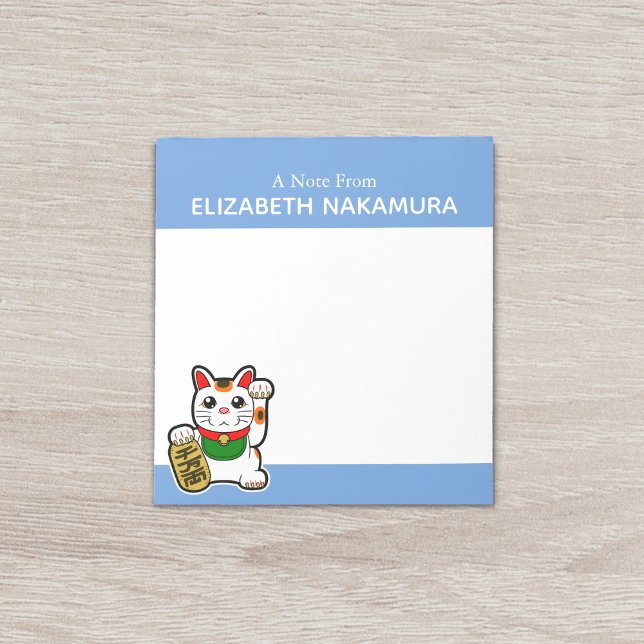 Bloc De Notas Gato afortunado personalizado (Lucky Cat Notepad)