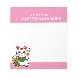 Bloc De Notas Gato afortunado personalizado