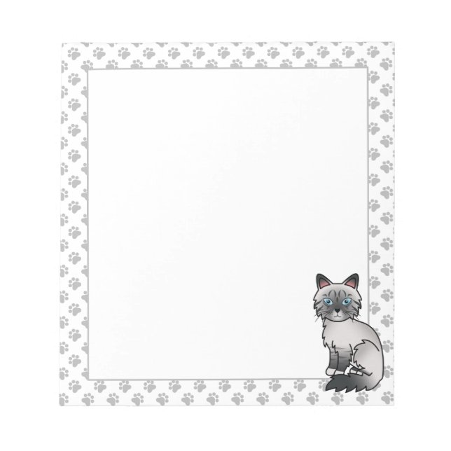 Bloc De Notas Gato atigrado azul Birman / Ragdoll adorable & pat (Frente)