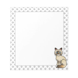 Bloc De Notas Gato atigrado Birman / Ragdoll Lindo Gato & Patas
