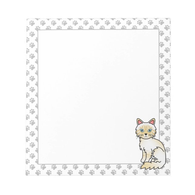 Bloc De Notas Gato atigrado crema Birman / Ragdoll Lindo Gato &  (Frente)