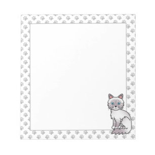 Bloc De Notas Gato atigrado de punto lila Birman / Ragdoll adora