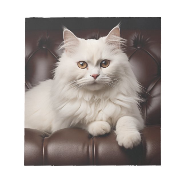 Bloc De Notas Gato blanco majestuoso (Frente)