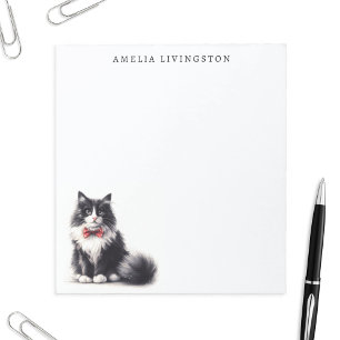 Bloc De Notas Gato de esmoquín blanco negro personalizado