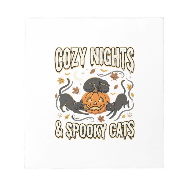 Bloc De Notas Gato de Halloween Magia de Otoño (Frente)
