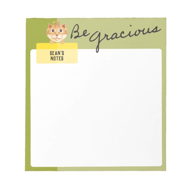 Bloc De Notas Gato de la tablilla rubia sé gracioso moderno bord (Frente)