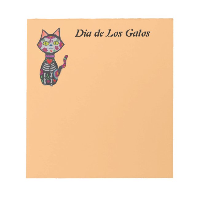 Bloc De Notas Gato Dia de los Muertos (Frente)