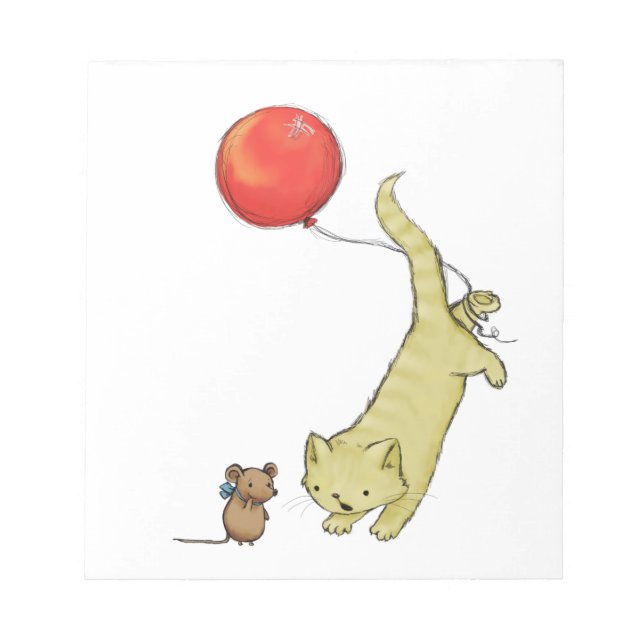 Bloc De Notas Gato en un globo (Frente)