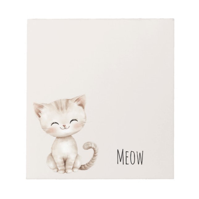 Bloc De Notas Gato Feliz de Crema (Frente)