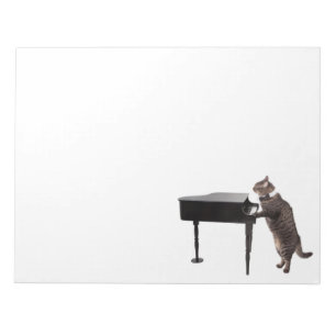 Bloc De Notas Gato jugando al piano