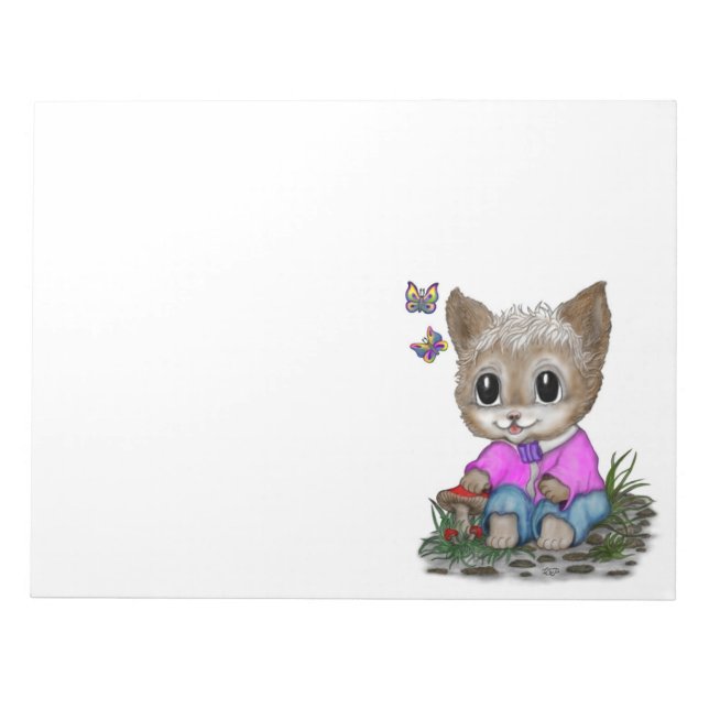 Bloc De Notas Gato Kitty y mariposa (Frente)