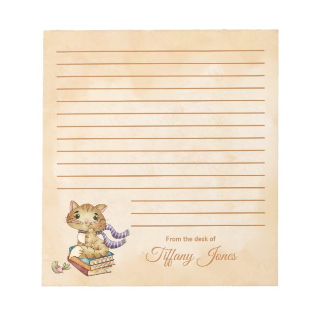 Bloc De Notas Gato Lindo y Libros (Frente)