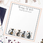 Bloc De Notas Gato negro "Cosas De Nota" Personalizado Y Extraño<br><div class="desc">Notepad De Gatos Negros Personalizado De "Cosas De Nota". Nombre fantasioso de gatos negros personalizados notepad. Su nombre y elección de fuentes se pueden insertar fácilmente utilizando la herramienta de diseño de Zazzle. Este pequeño bloc de notas es un pequeño regalo perfecto para usted mismo o para su uso en...</div>