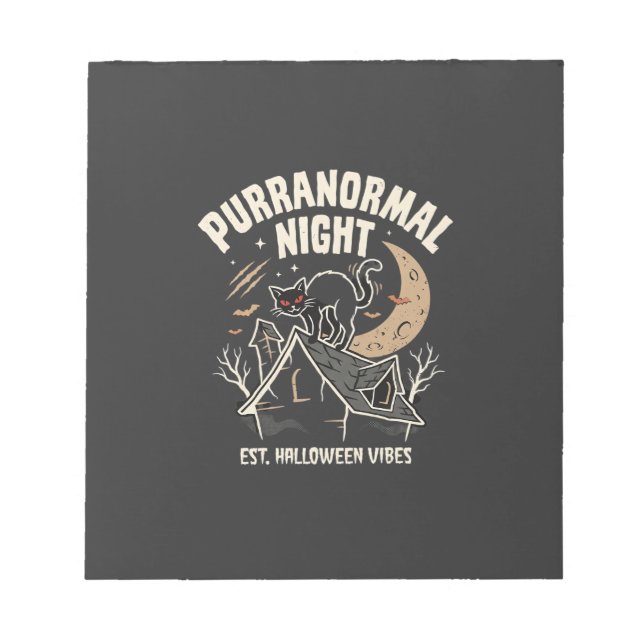 Bloc De Notas Gato Negro de Halloween Luna (2) (Frente)