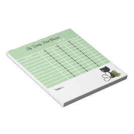 Bloc De Notas Gato negro lindo y flor – Personalizado