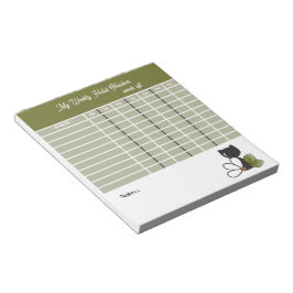 Bloc De Notas Gato negro lindo y flor – Personalizado