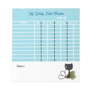 Bloc De Notas Gato negro lindo y flor – Personalizado