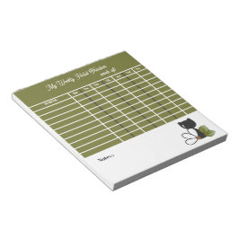Bloc De Notas Gato negro lindo y flor – Personalizado