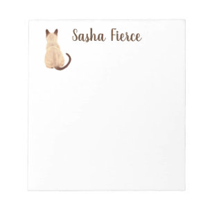 Bloc De Notas Gato siamés de Sasha que sienta personalizado