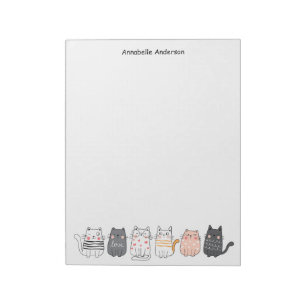 Bloc De Notas Gatos Cuidados Todos En Una Fila Personaliza