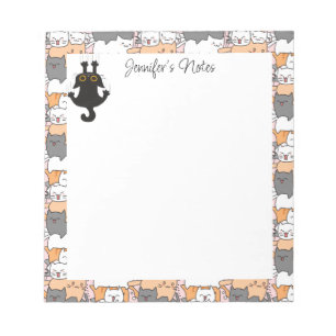 Bloc De Notas Gatos Lindos de Chica con Texto Personalizado