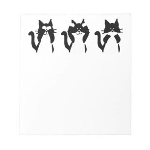 Bloc De Notas Gatos negros y blancos   Tres gatitos sabios