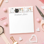 Bloc De Notas Gatos pequeños personalizados<br><div class="desc">Personalice fácilmente este bloc de notas con su nombre y título personalizados. El diseño incluye un grupo de gatitos personalizados dibujados a mano.</div>