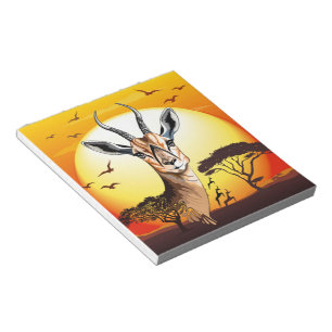 Bloc De Notas Gazelle Animal salvaje Antelope africano