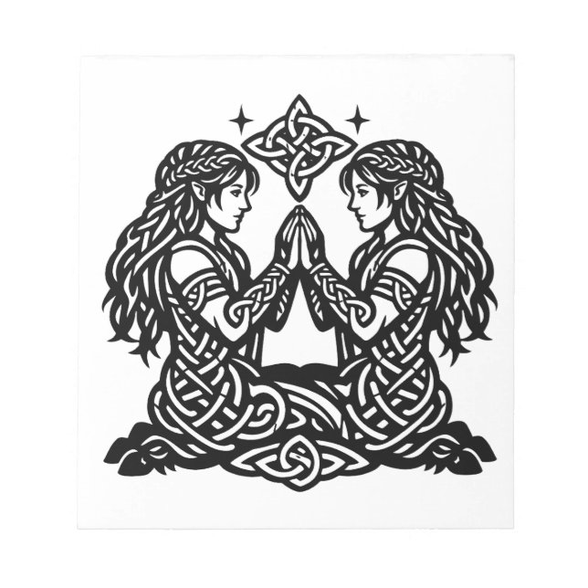 Bloc De Notas Géminis — Gemelos del Zodiaco de Tinta Embrujada (Frente)