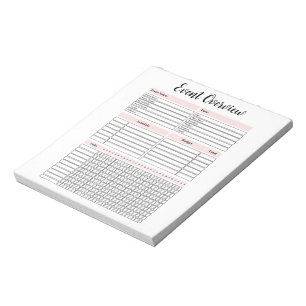 Bloc de notas general de planificación de eventos