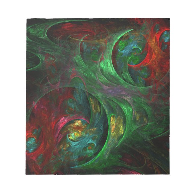 Bloc De Notas Génesis Green Abstract Art Notepad (Frente)