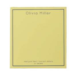 Bloc De Notas Gentle Warm Yellow Minimalist Notepad