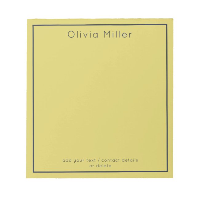 Bloc De Notas Gentle Warm Yellow Minimalist Notepad (Frente)