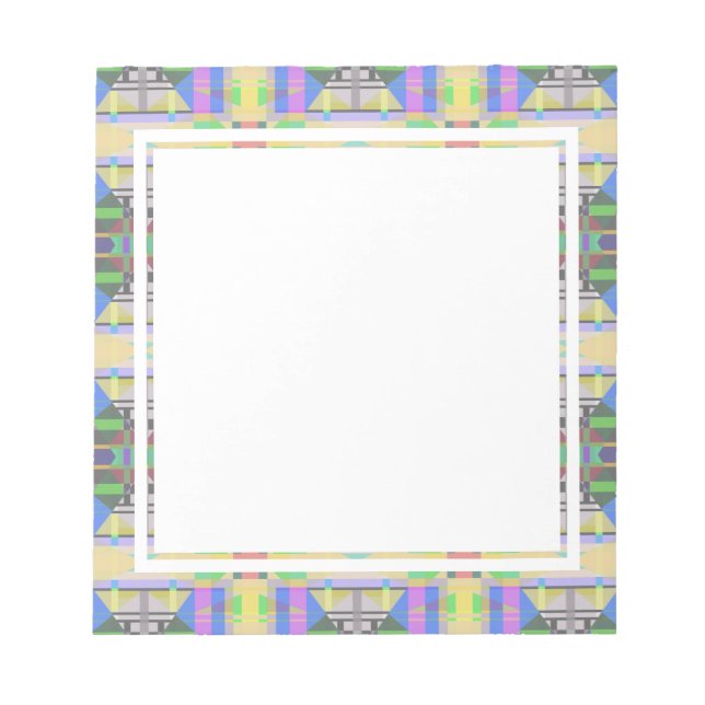 Bloc De Notas Geométrica de púrpura azul verde amarillo (Frente)